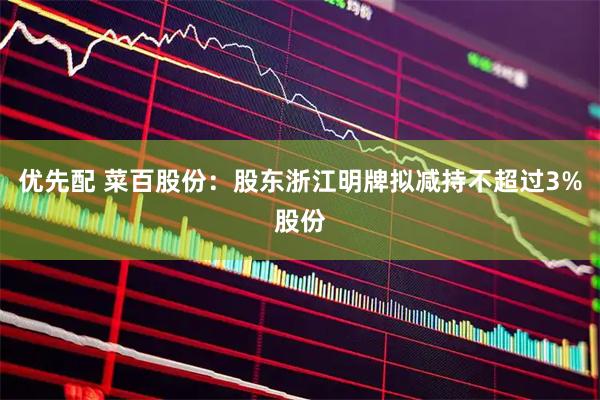 优先配 菜百股份：股东浙江明牌拟减持不超过3%股份